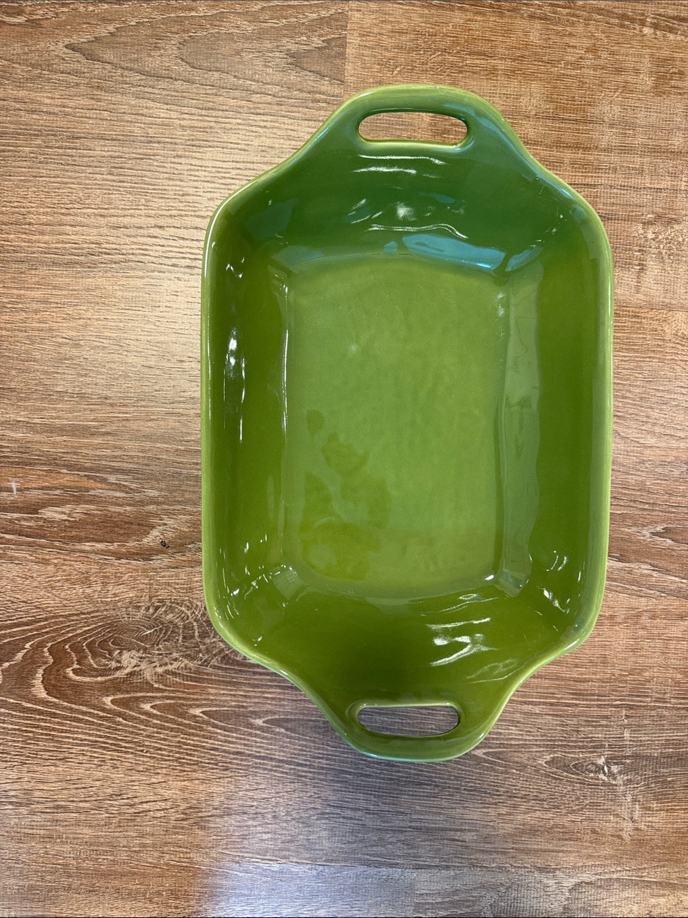 Crate&Barrel Olive Green Ceramic Serving Dish